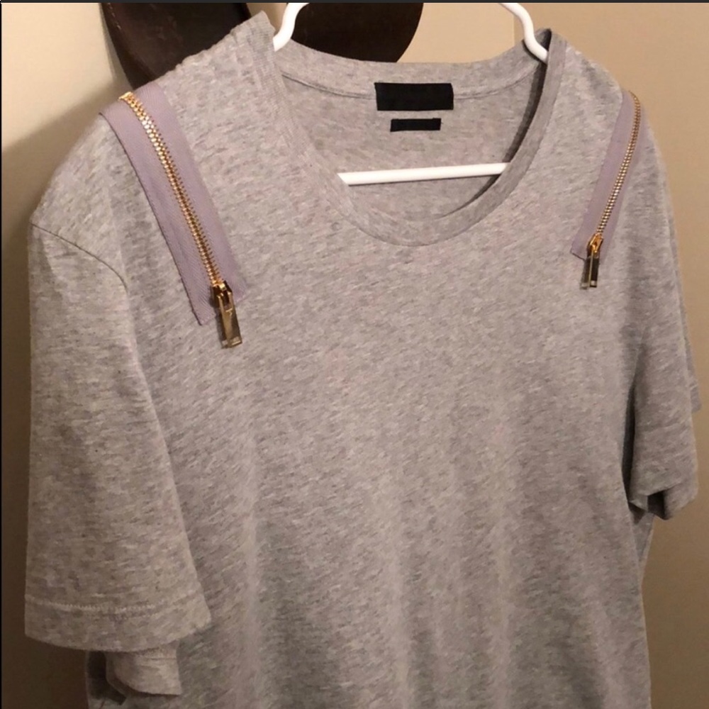 Alexander Mqueen Men’s Gold Zipper T-shirt